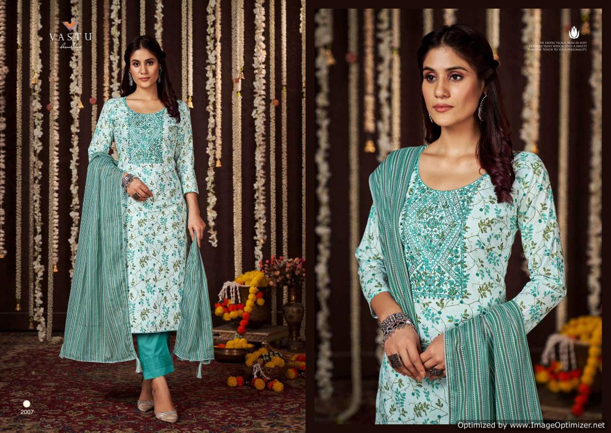 Gulmohar Vol 1 By Vastu Printed With Lining Cotton Readymade Dress Wholesalers In Delhi